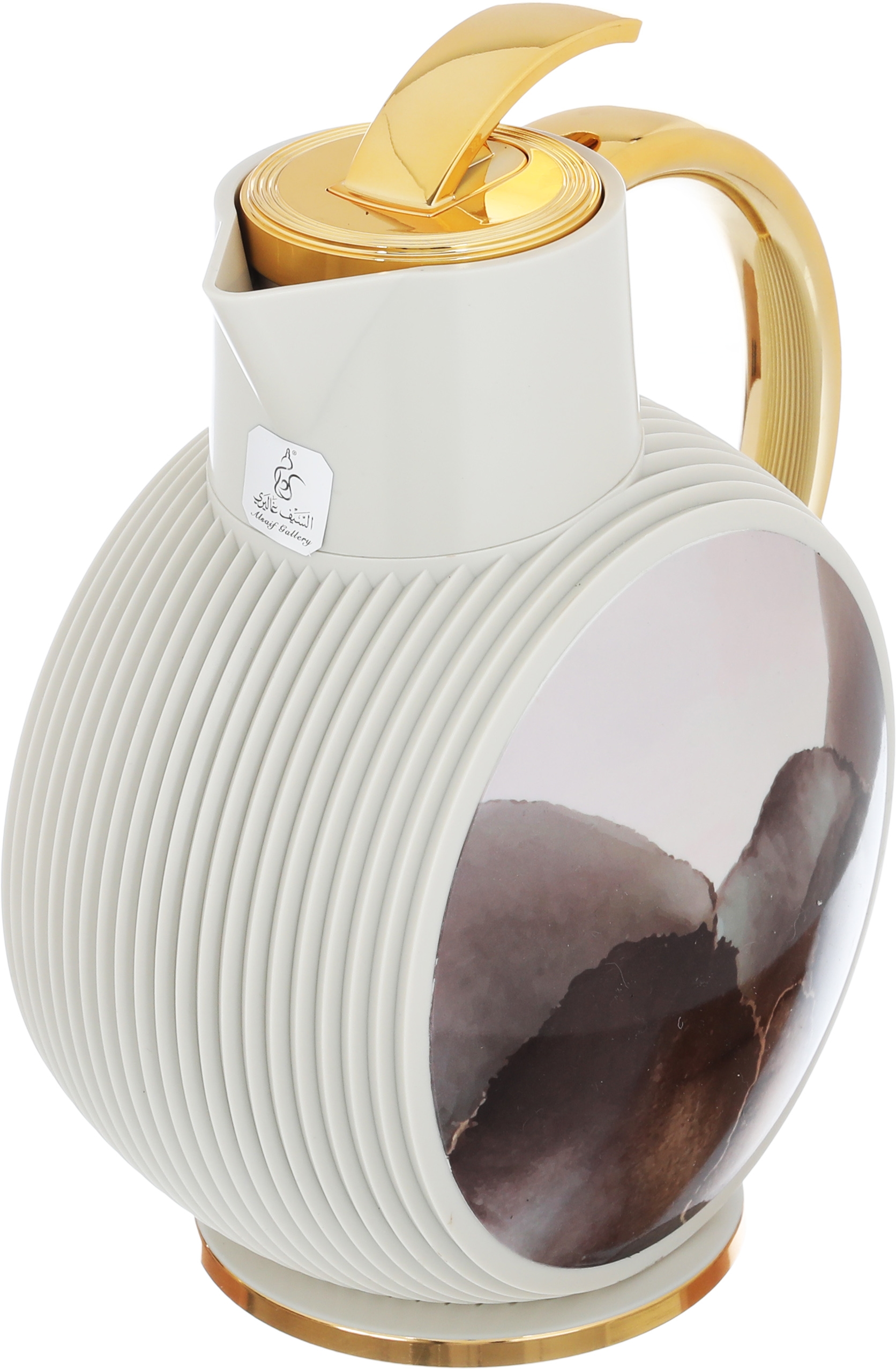 Glory Al-Jawhara Thermos, 900 ml, glass inner container, plastic outer shell - beige product image 3