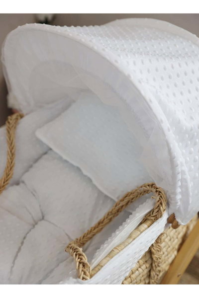 سرير موسى قطن فان مومنت، 76×42×76 سم، حامل هزاز - ابيض product image 3