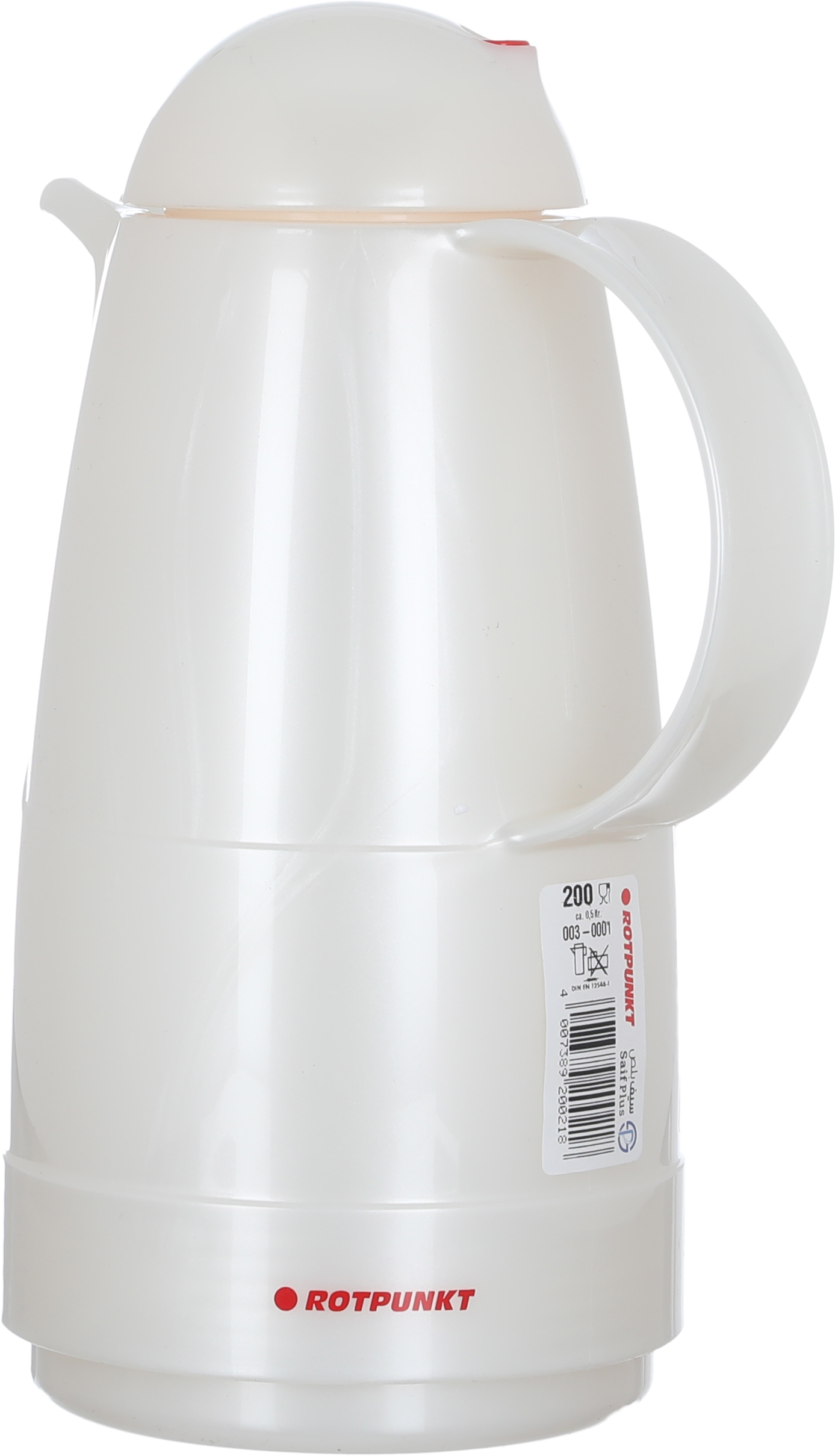 Rotpont thermos, 0.5 liters, glass inner container, plastic outer shell - white product image 3