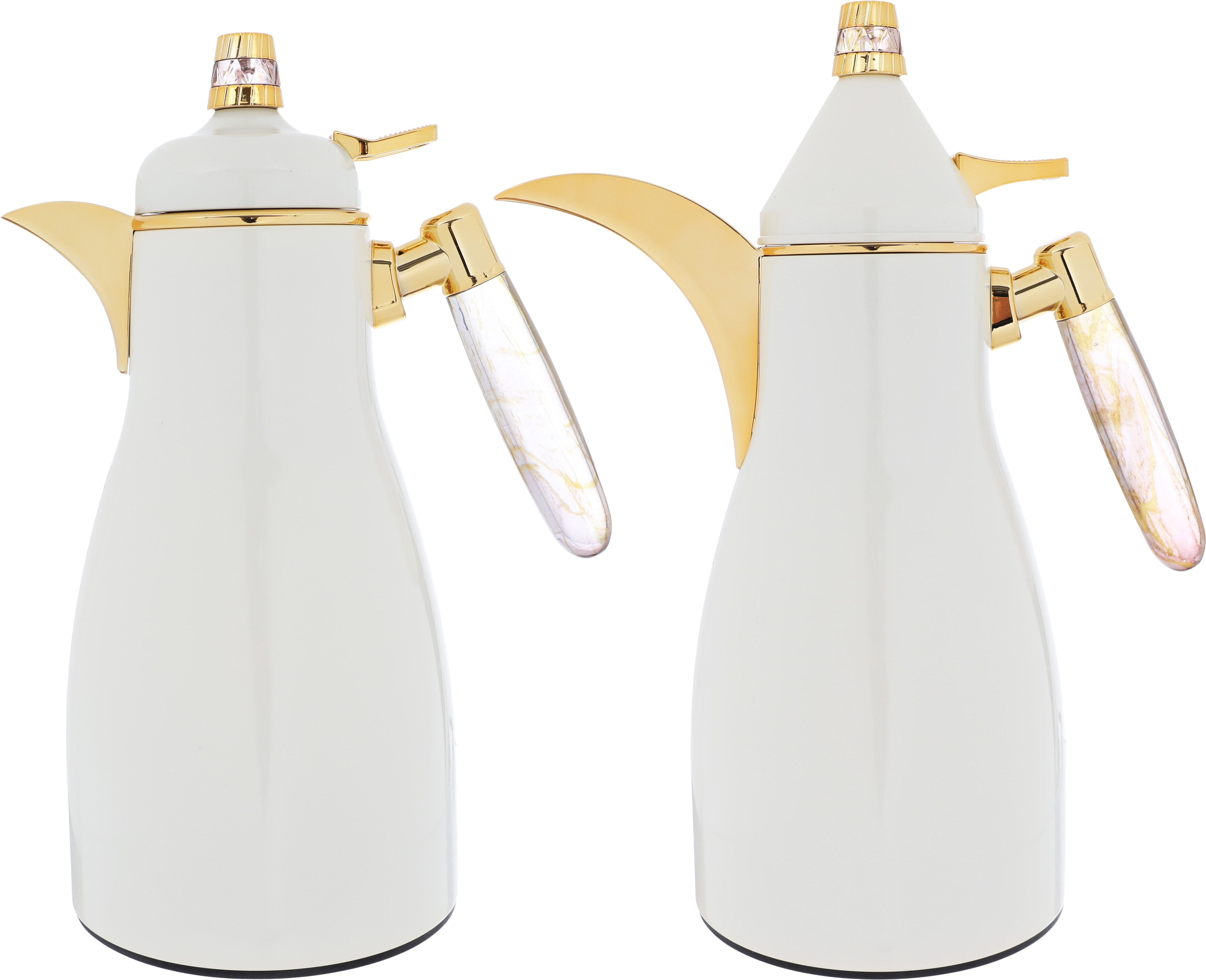 Al Saif Gallery Maimouna thermos set, two pieces, 1/1 liter, thermal glass inner shell, steel outer shell - pearl product image