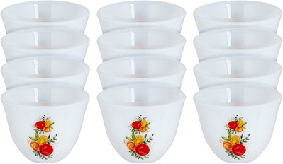طقم فناجين قهوة عربي سعودي أوبال السيف بلص، 12قطعة، مشجر ملون - أبيض product image 1