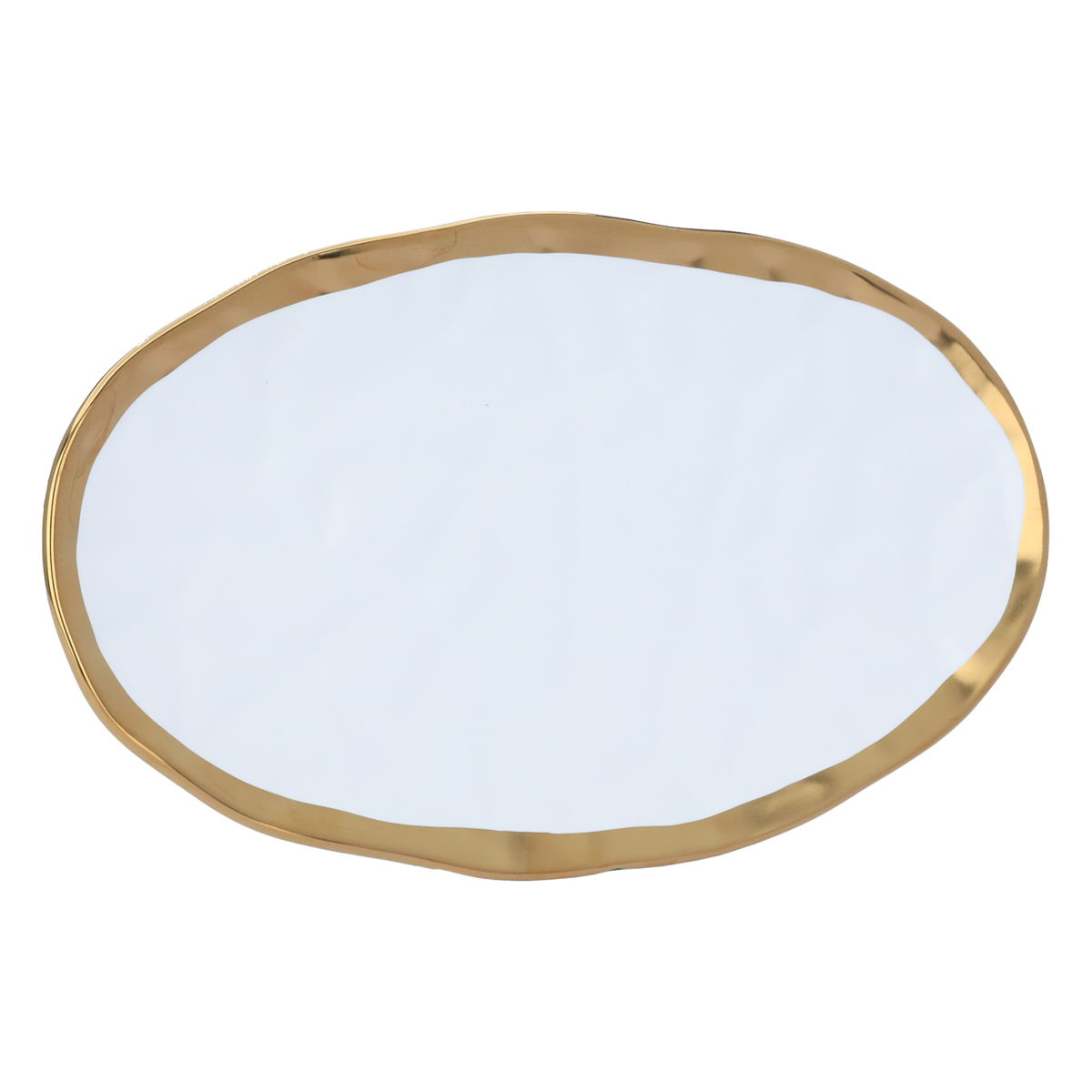 Al Saif Gallery porcelain serving plate, 31x18x2 cm, oval, with golden font - white product image