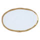 Al Saif Gallery porcelain serving plate, 31x18x2 cm, oval, with golden font - white product image 1
