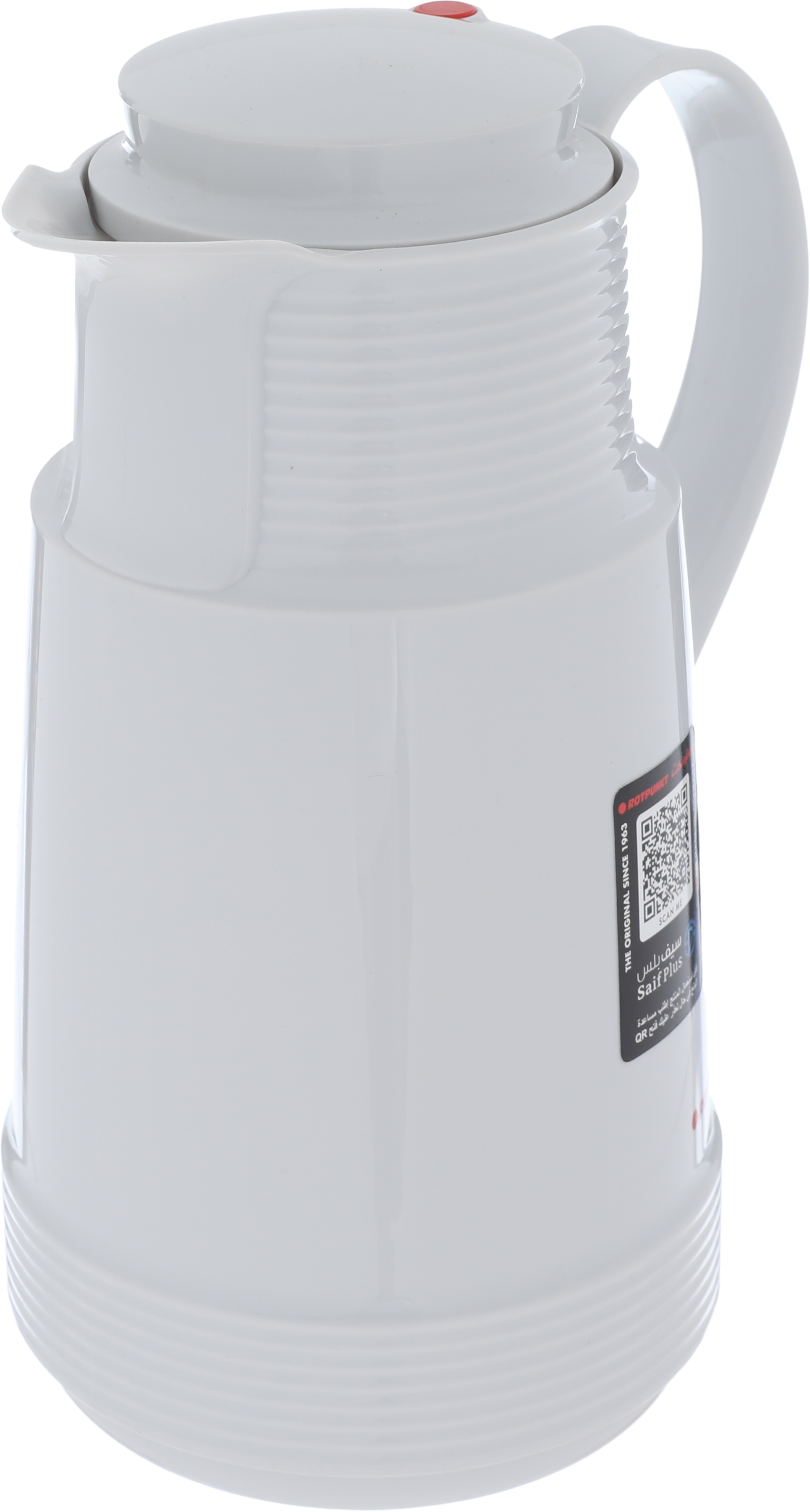 ترمس روتبونت، 1 لتر، حافظة داخلية زجاج، هيكل خارجي بلاستيك - أبيض 1 لتر product image 2