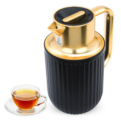 Everest Laura Thermos, 1 liter, glass inner shell, plastic outer shell - black gold product image 1