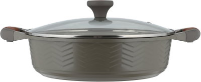 طقم قدور داي كاست الومنيوم روبوست، 9 قطع، غطاء زجاج، يد سيليكون - رمادي product image 9