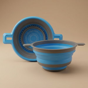 Al Saif Gallery Silicone Strainer Set, 2 Pieces, with Plastic Edges - Blue product image
