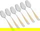 طقم ملعقة اكل استيل السيف غاليري، 6 قطع، نقش ذهبي - فضي product image 1