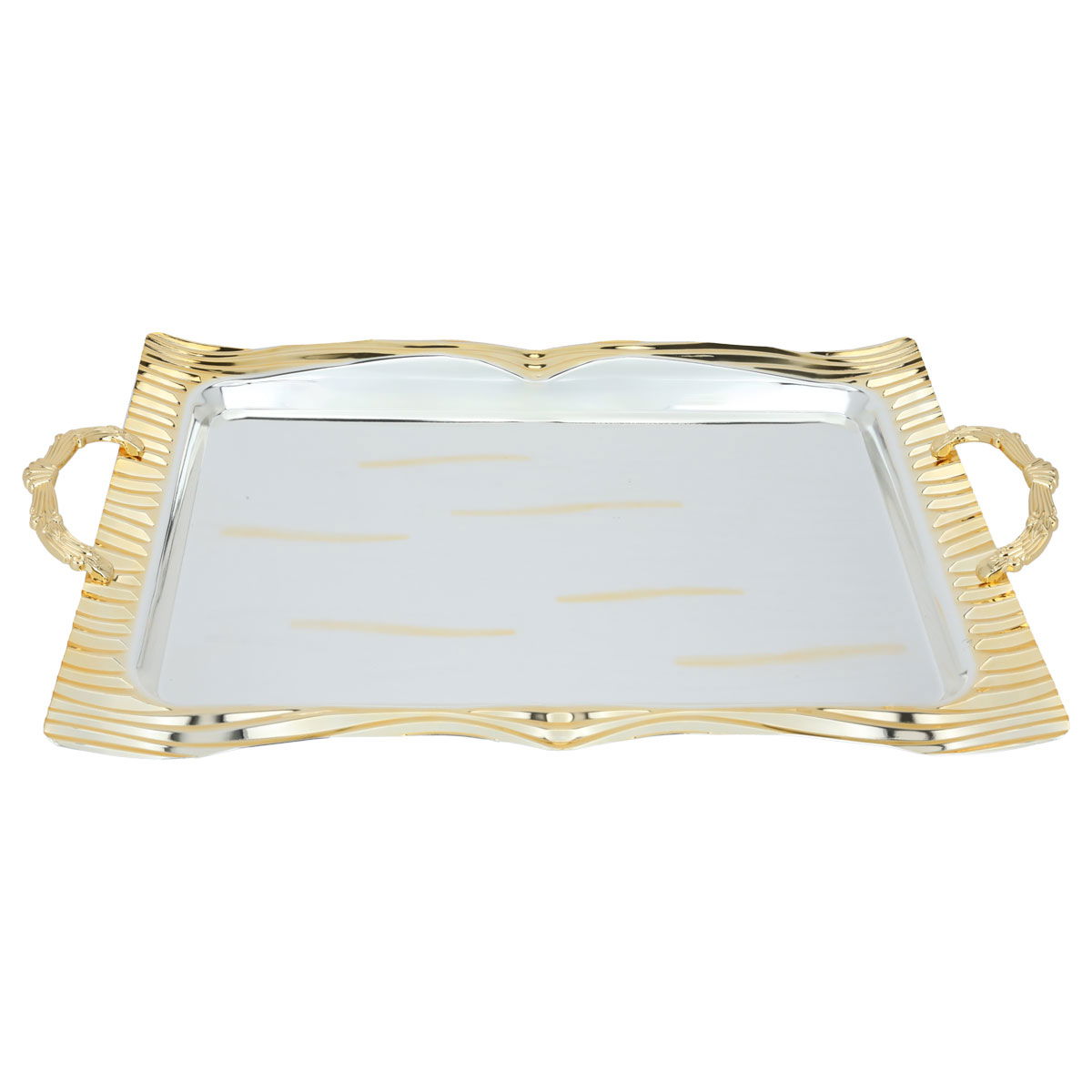 Al Saif Gallery steel topper set, 49×35×3 / 42×30×3 / 35×25×3 cm, rectangle, 3 pieces - silver product image