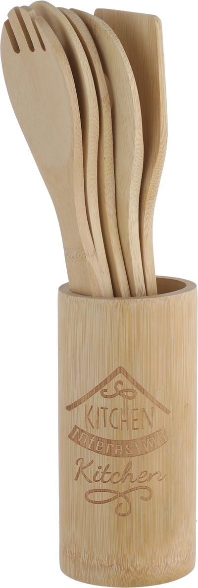 AL Saif Gallery Wooden Spoon Set, 5 Pieces - Light Brown product image 1