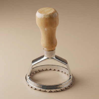 Al Saif Gallery Dough Cutter, 6.5 x 6.5 x 10 cm, with Wooden Handle - Silver product image 1