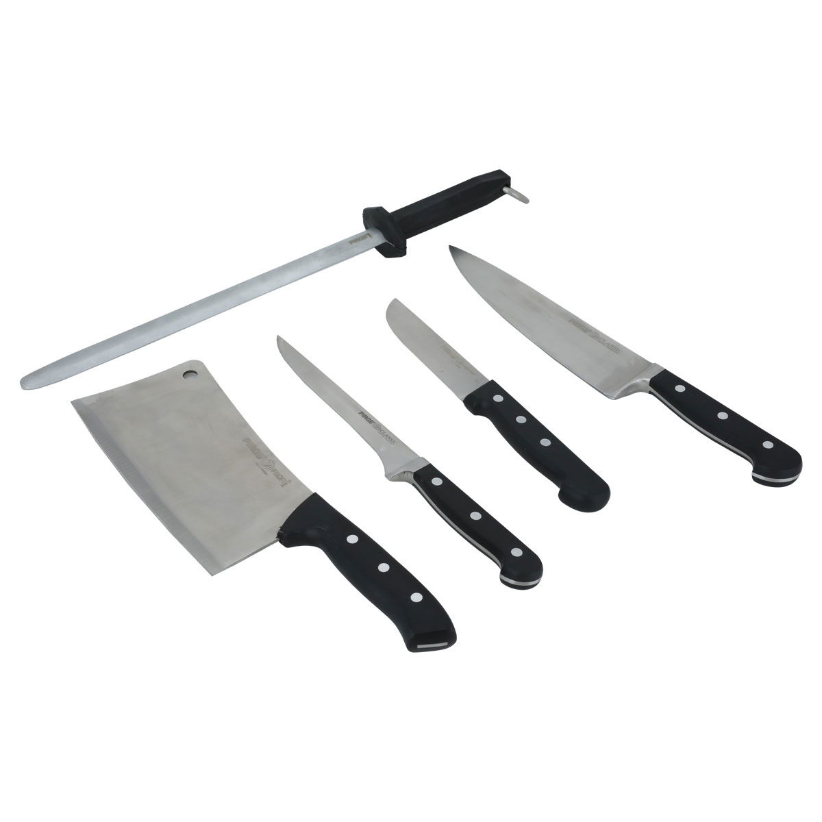 طقم سكاكين استيل بيرج، 4.6/6.3/7.5/8/12 انش، مع حقيبة جلدية، 5 قطع - بني product image 4