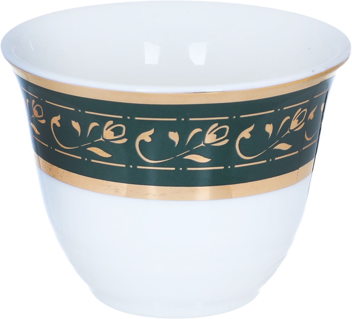Al Saif Gallery porcelain Arabic coffee cups set, green patterned, 12 pieces - white product image 1