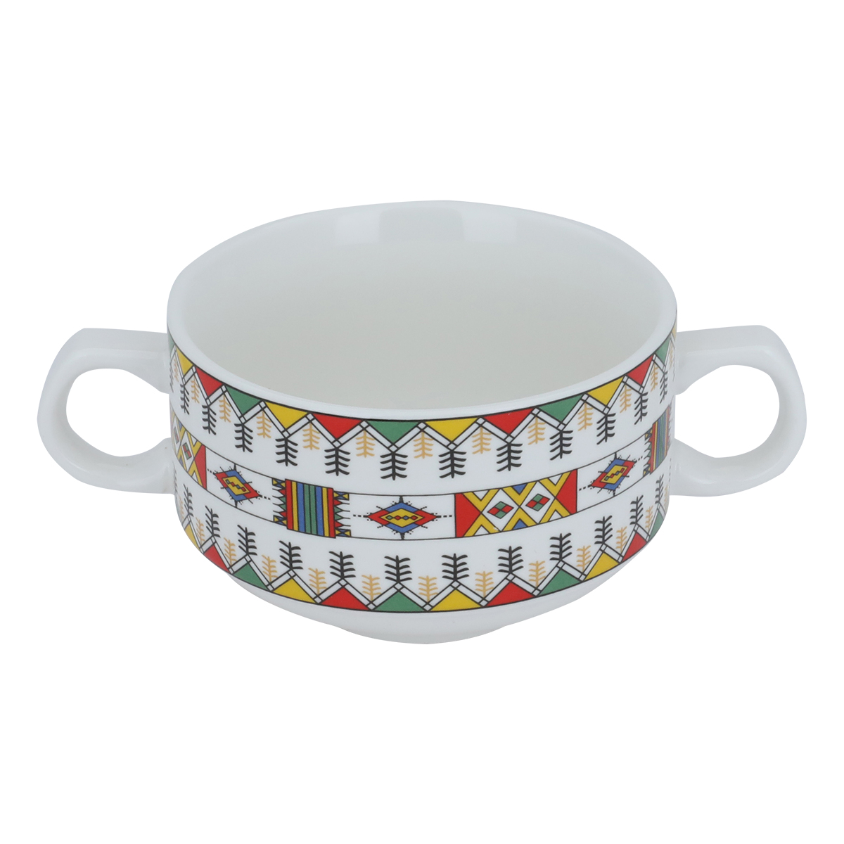 طقم شوربة بورسلان السيف غاليري، 15 قطعة، بنقش عسيري - أبيض product image 6
