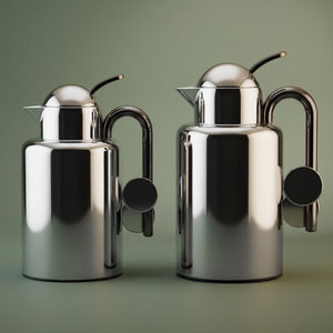 AlAl Saif Gallery Ikram Thermos Set, 1/1.5 liters, glass inner material, black-silver handle product image