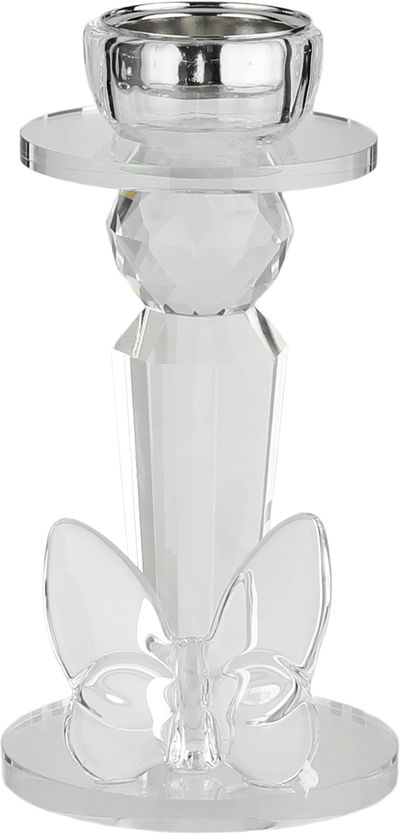 مبخرة زجاج السيف غاليري، قاعدة مزينة فراشة، 11x9x25 سم - شفاف product image 2