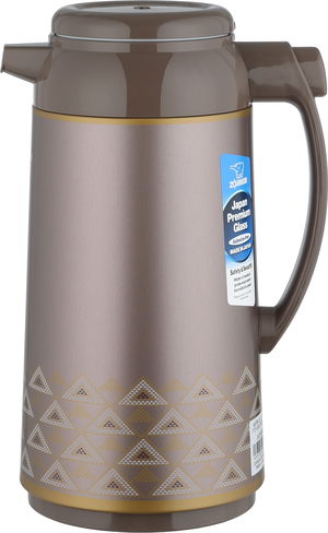 ترمس أبو فيل زوجرشي، 1 لتر، حافظة داخلية زجاج، مفتاح تأمين - بني ذهبي product image