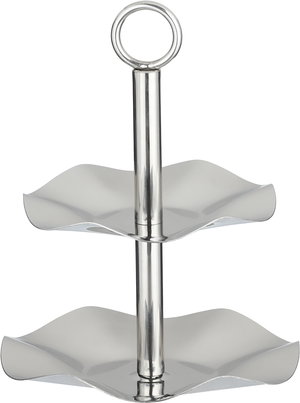 Al Saif Gallery Stainless Steel Serving Rack, 17.5/14.7 cm, 2 Tiers, Wavy - Silver product image