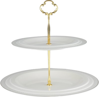 طقم تقديم سفرة بورسلان السيف غاليري، 65 قطعة، نقش فضي - أبيض product image 12