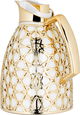 Al Saif Gallery Andalusia thermos set, 0.75/1 liter, Islamic pattern, glass inner case, plastic outer case - white and gold product image 3