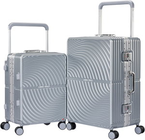 طقم شنط سفر بولي كربونات ليمرا، 2 مقاس، 4 عجلات، LMA-1912 - فضي product image