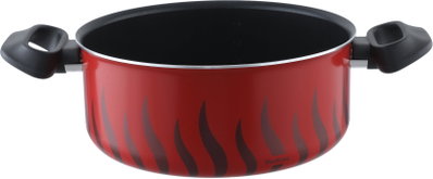 Tefal New Tempo Flame Titanium Coated Saucepan with Handles and Lid, 24cm - Red product image 4