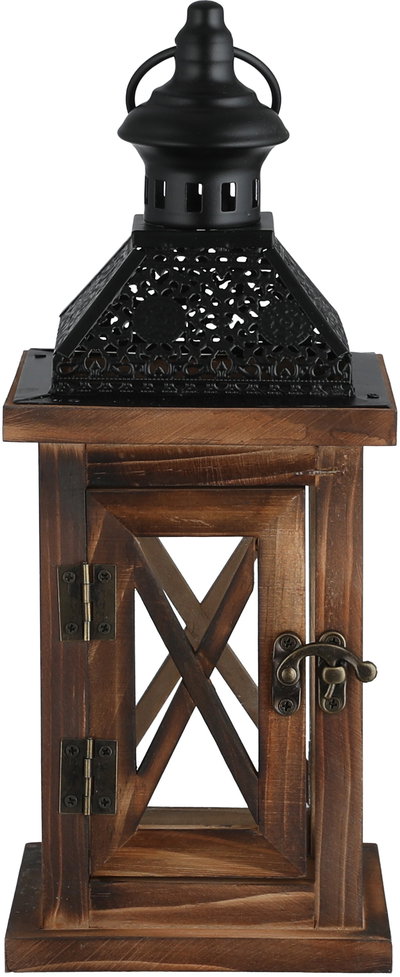 Al Saif Gallery Ramadan lantern, multi-material, 12x12x30cm - black brown product image 1