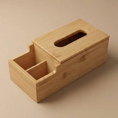 صندوق مناديل خيزران السيف غاليري، 2 خانة - خشبي product image 1