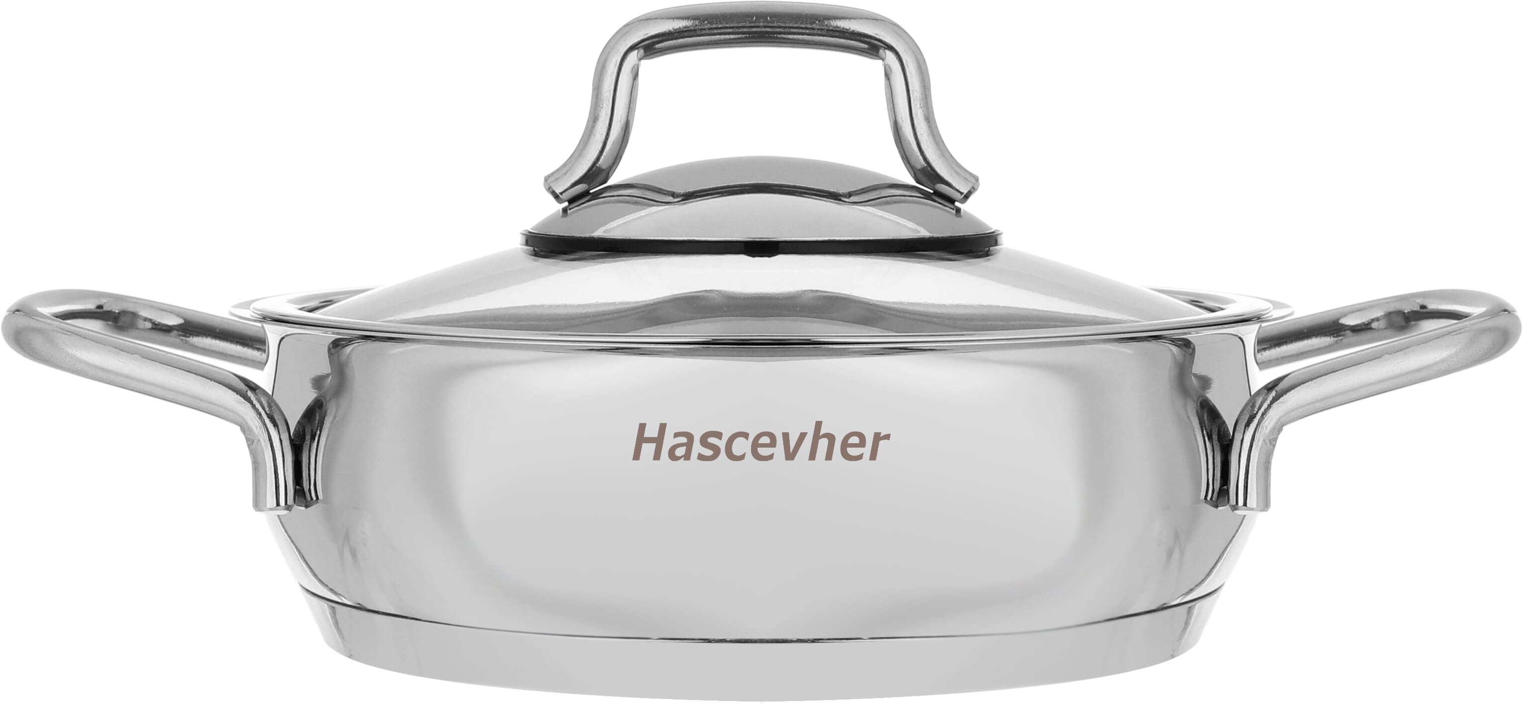 hascevher steel pots set with glass lid, 6 pieces - silver product image 2
