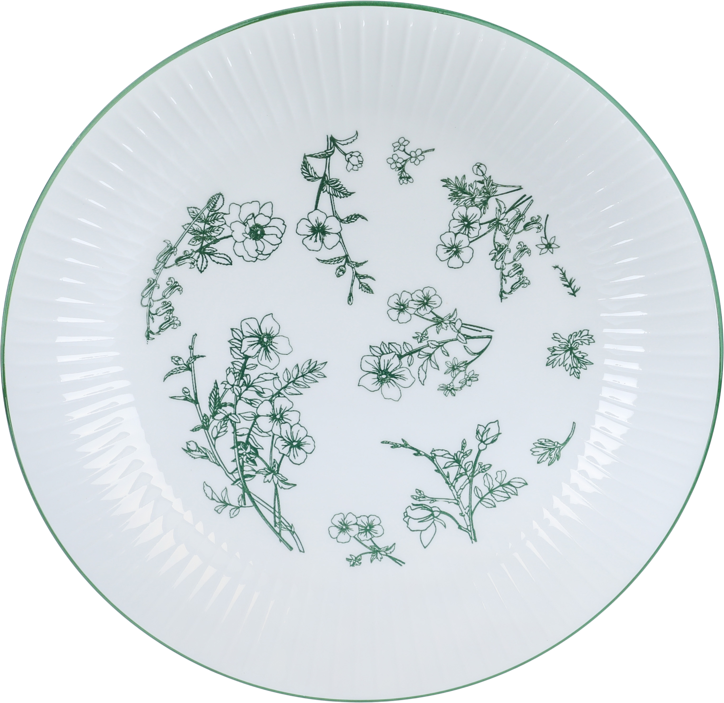 طقم سفرة بورسلان بنقش أخضر السيف غاليري، 24 قطعة - أبيض product image 5