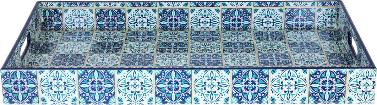 Al Saif Gallery wooden serving tofir, 12 x 20 x 2 cm, rectangle - blue product image