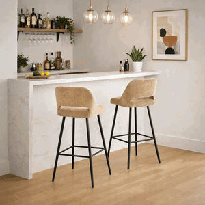كرسي بار مودرن معدن، 100×43×43 سم، قاعدة قماش - اصفر product image 2