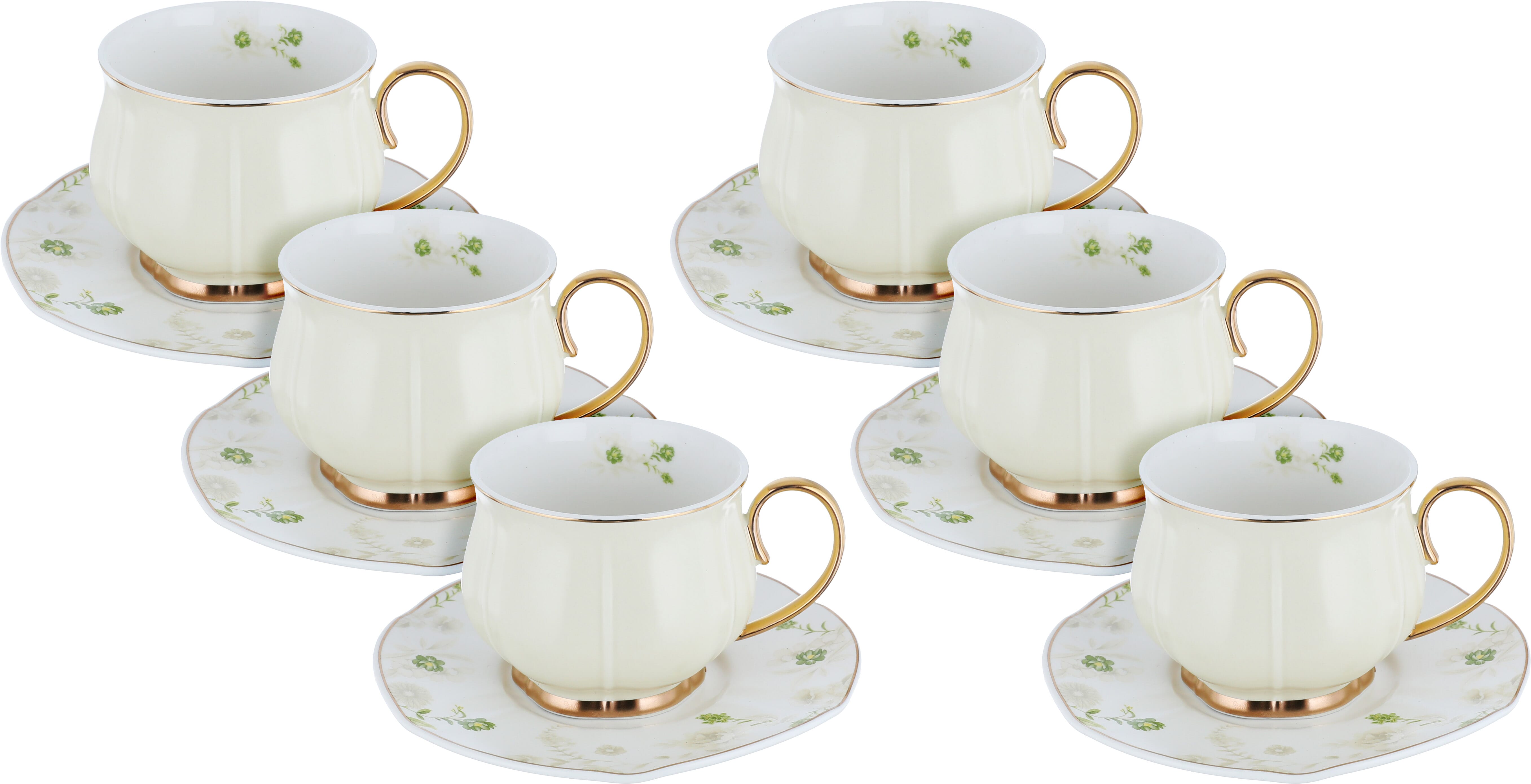 Al Saif Gallery Porcelain Coffee Cup Set, 12 Pieces - Light Beige product image