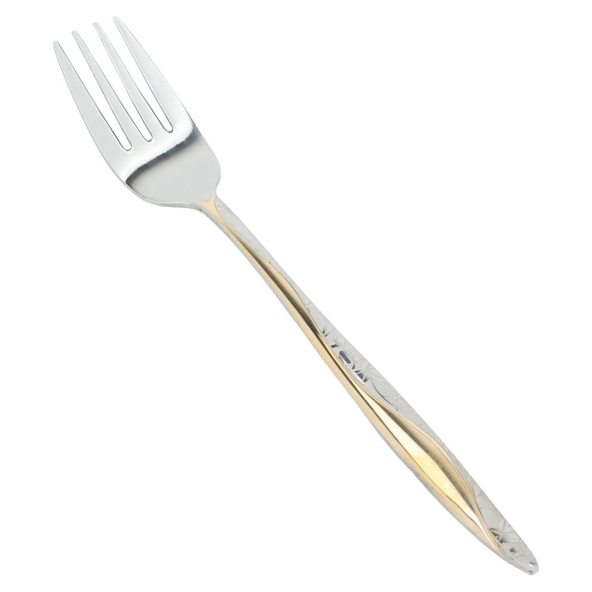 Al Saif Gallery steel sweet fork set, 6 pieces, gold-silver engraved product image 2