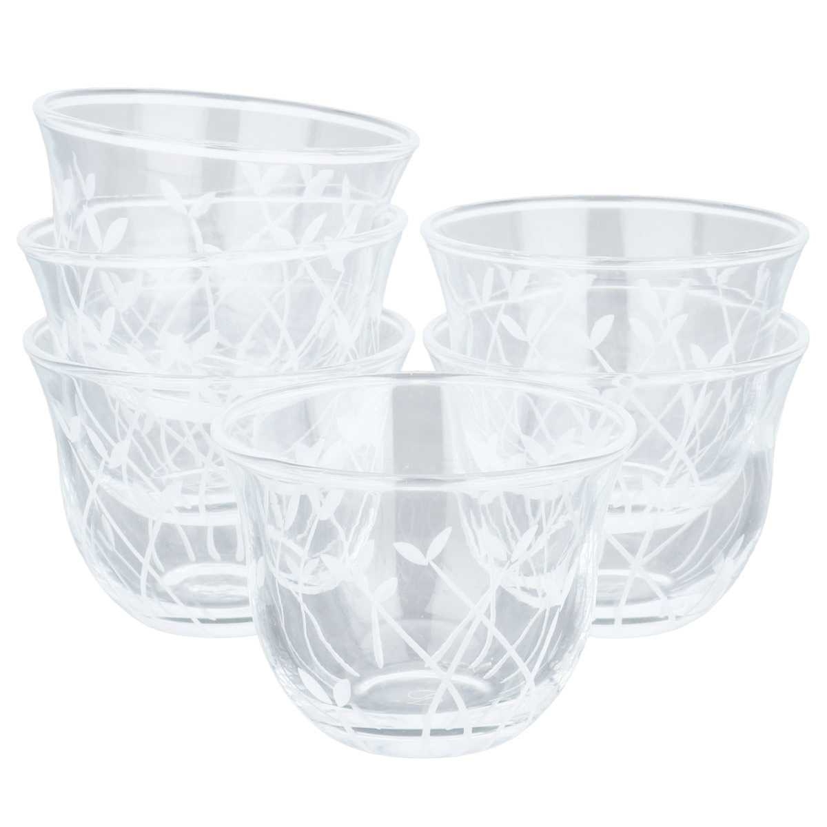 طقم بيالات شاي مع فناجين قهوة زجاج السيف غاليري، 60/90 مل، 18 قطعة - شفاف product image 2