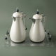 Al Saif Gallery Crystal Thermos Set, 1/0.7 litre, tofaria, thermal glass inner container, steel outer shell - pearl silver product image 1