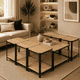 طقم طاولات خشب MDF و معدن، 7 قطع - اسود بني product image 1