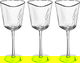 Al Saif Gallery glass juice cups set, 22 x 9 x 9 cm, triangle with base, 3 pieces - transparent product image 1