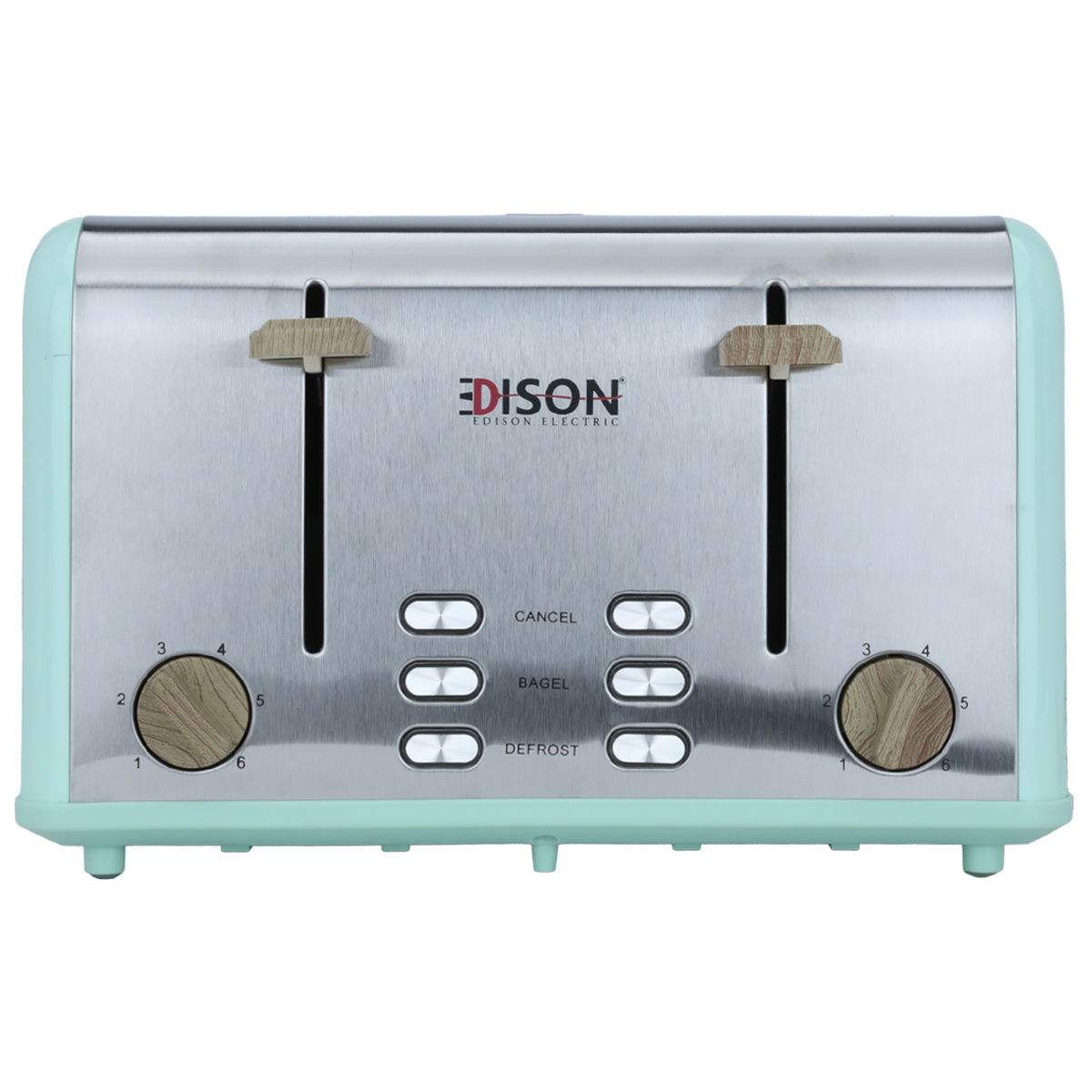 Edison Electric Toaster, 1600W, 4 Slices - Light Green Wood product image 2
