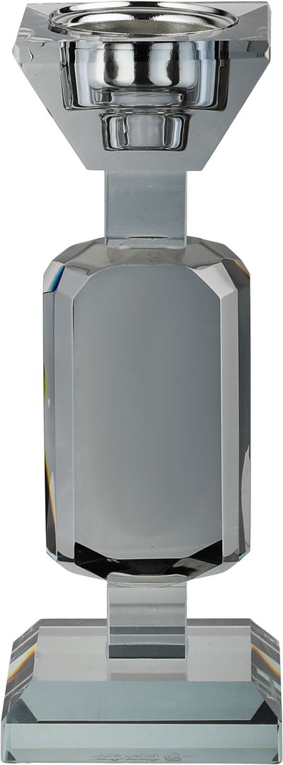 مبخرة زجاج السيف غاليري، 7x7x18 سم، قاعدة مربع - أسود شفاف product image 1