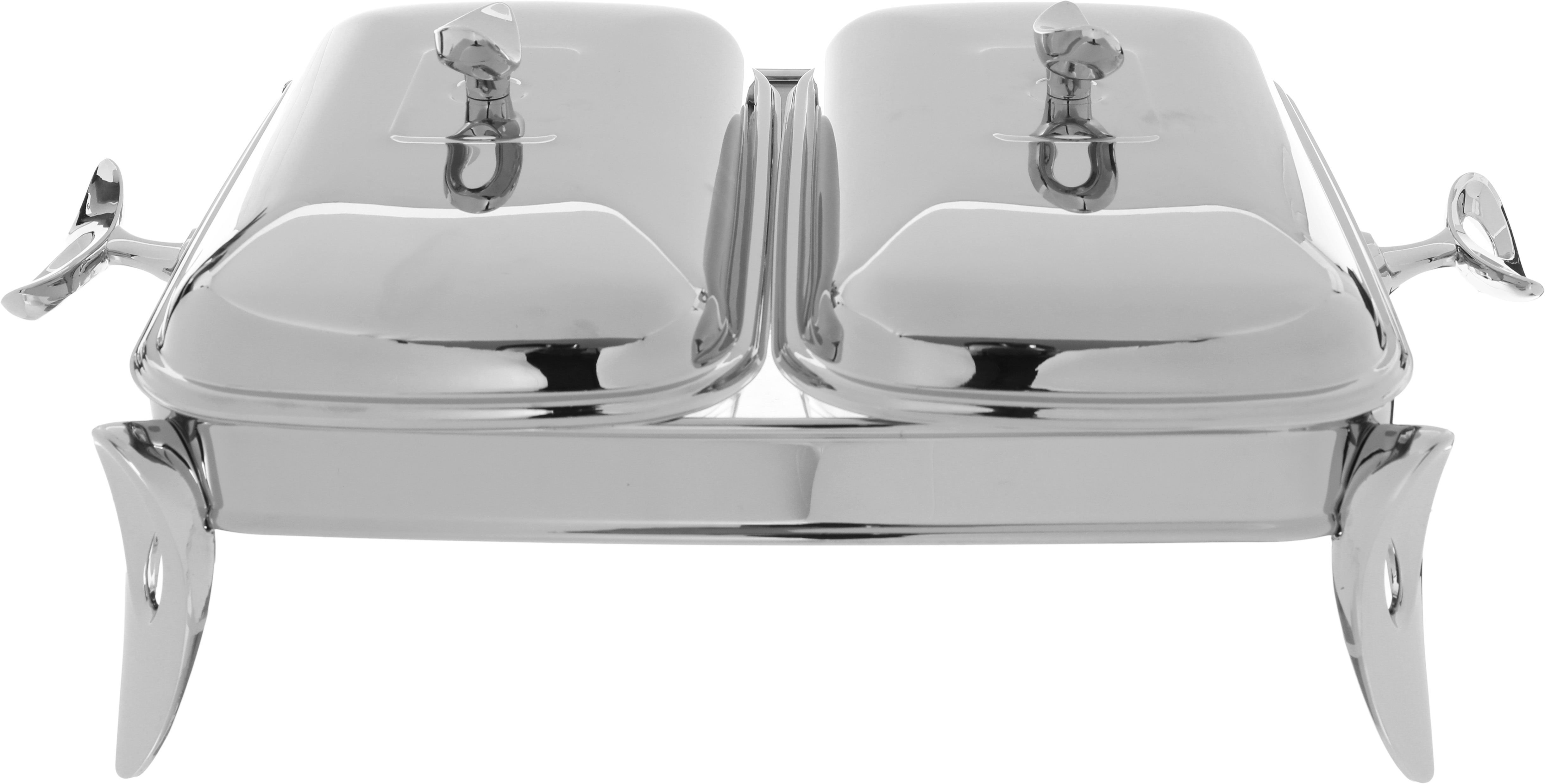 Saif Gallery Double Steel Buffet Warmer, 2 Compartments - Silver product image 1
