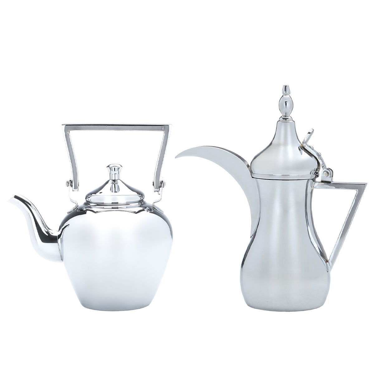 Sulaiman Steel Al Saif Gallery Dallah Set, 2/1.41 litre, 2 pieces - Silver product image