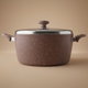 Saflon Granite Cooking Pot, 7 L, 28 cm, Lid - Dark Beige product image 1