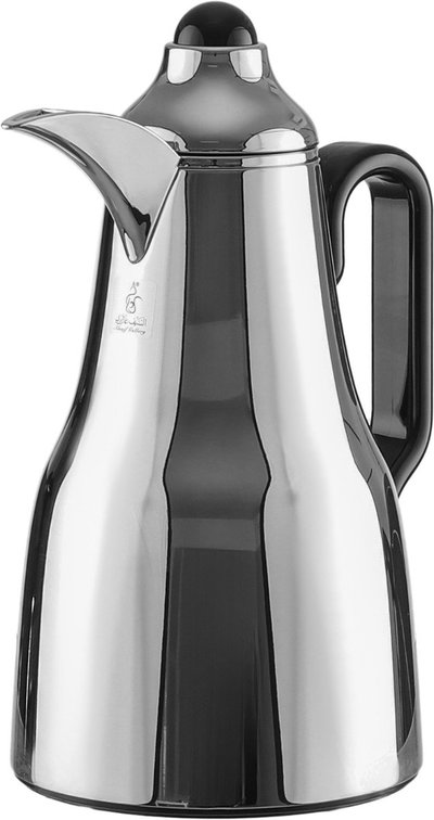 Al Saif Gallery Abq Thermos Set, 1/0.7 Liter, Glass Inner Material, 3 Pieces, Tofriya, Black Handle - Silver Transparent product image 4