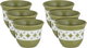 طقم فناجين قهوة عربي سعودي بورسلان السيف غاليري، 6 قطع، زخارف فنية - أخضر زيتي أبيض product image 1