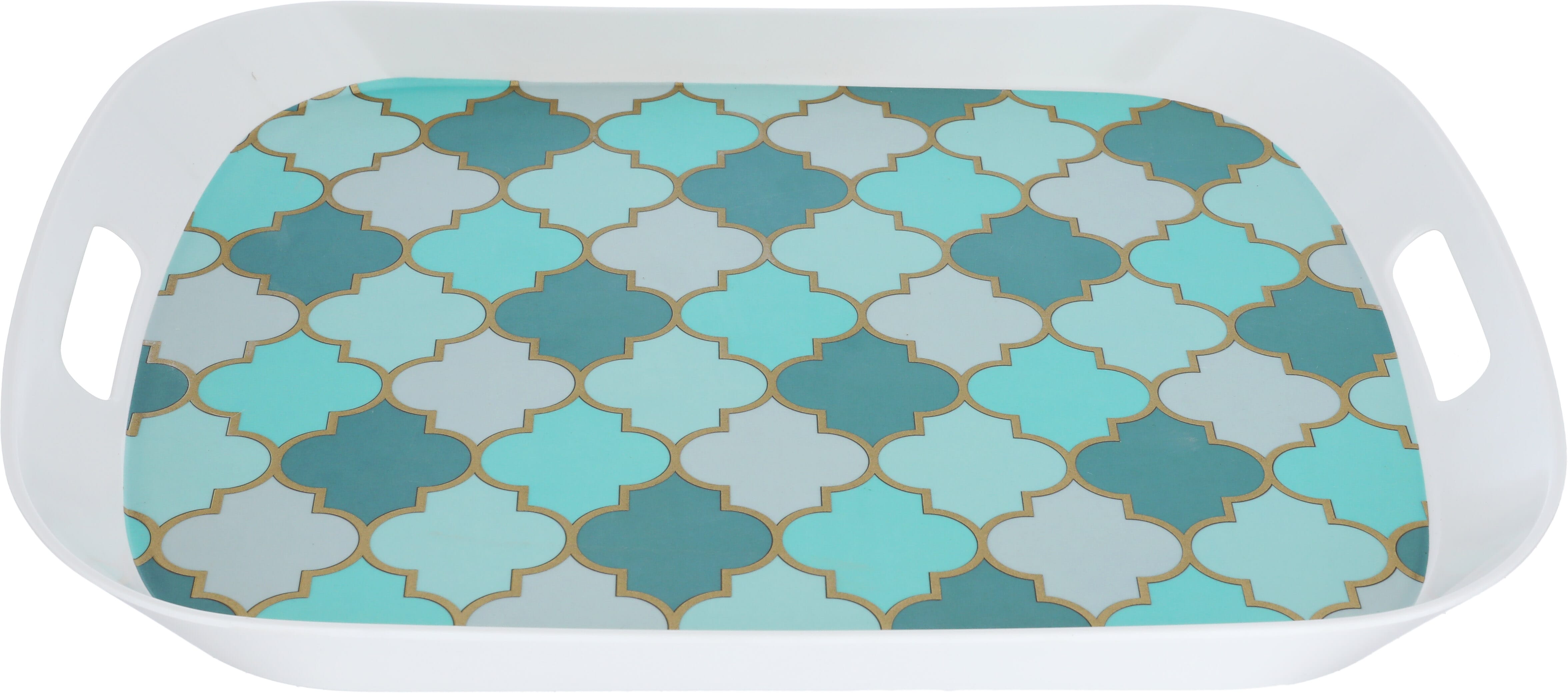طوفرية ميلامين بحواف أبيض السيف غاليري، 48×37×4 سم، مستطيل - أخضر product image