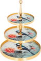 Amber Al Saif Gallery Glass Serving Stand, 25×25×2/19.5×19.5×2/15.5×15.5×2 cm, circular, 3 levels - colored product image 1