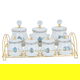 طقم علب بهارات بورسلان السيف غاليري، 8 قطع - ابيض ازرق product image 1