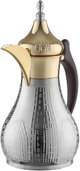 Al Saif Gallery Haila Thermos, 1 liter, wooden handle, steel inner case, steel outer case - silver gold product image 5