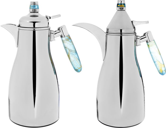 Al Saif Gallery Maimouna Steel thermos Set, 2 Pieces, 1 Liter - Silver product image 1